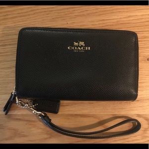 Coach black wristlet